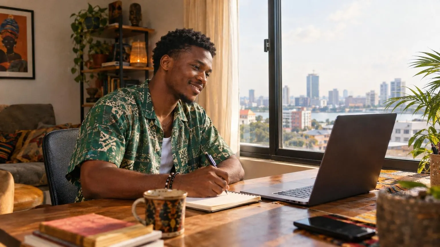 An advisor on a video call